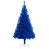 vidaXL Árbol de Navidad preiluminado con luces y bolas azul 210 cm