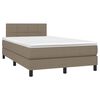 vidaXL Cama box spring con colch&oacute;n tela gris taupe 120x200 cm
