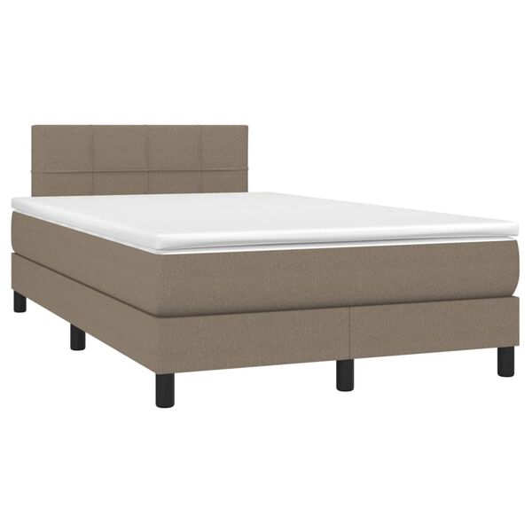 vidaXL Cama box spring con colch&oacute;n tela gris taupe 120x200 cm