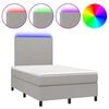 vidaXL Cama box spring con colch&oacute;n tela y LED gris claro 120x200 cm