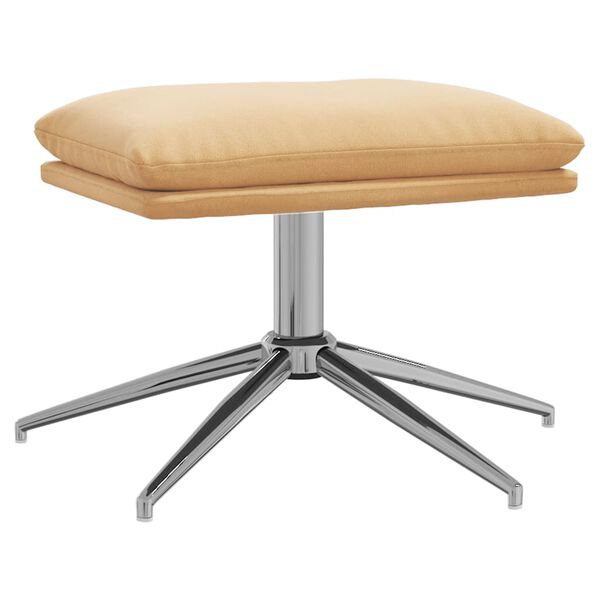 vidaXL Reposapiés tela de microfibra color crema 60x60x35 cm