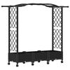 vidaXL Cama elevada con trellis y techo Negro 169 x 40 x 129 cm PP
