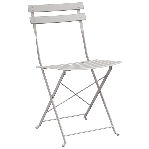 vidaXL Silla de jard&iacute;n plegable 2 pcs Beige 42 x 46 x 82cm Metal