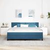 vidaXL Cama Box Spring LED con LED Azul Oscuro 180 x 200 cm Terciopelo