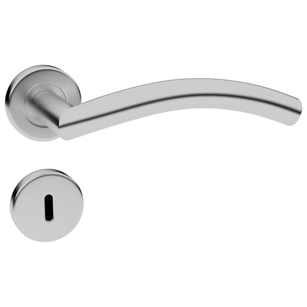 vidaXL Set de manilla de puerta curvada con pestillo BB acero inoxidable