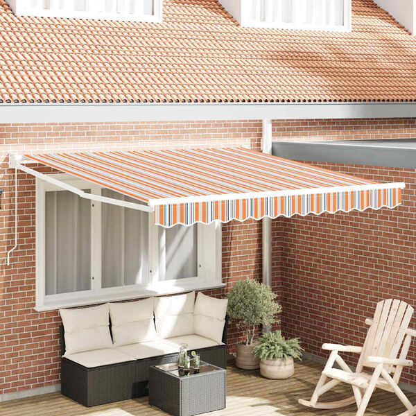 vidaXL Toldo Retr&aacute;ctil Multicolor 350 x 250 cm Poli&eacute;ster y Aluminio