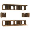 vidaXL Set de muebles de TV 6 pzas madera contrachapada roble ahumado