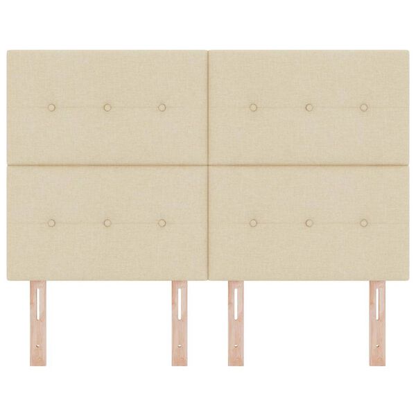 vidaXL Cabecero Ajustable en Altura con cabecera Crema 160 cm tela