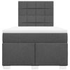 vidaXL Cama box spring con colch&oacute;n tela gris oscuro 120x200 cm