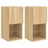 vidaXL Muebles de TV con luces LED 2 uds roble Sonoma 30,5x30x60 cm