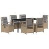 vidaXL Conjunto de Comedor de Jard&iacute;n 7 uds. Beige y Gris Claro