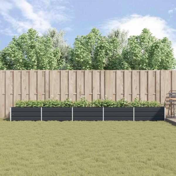 vidaXL Jardinera Antracita 195 x 100 x 45 cm Acero Galvanizado