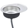 vidaXL Fregadero cocina con colador y sif&oacute;n acero inoxidable ovalado
