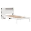vidaXL Cama con estanter&iacute;a sin colch&oacute;n madera maciza blanca 75x190 cm