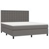 vidaXL Cama box spring con colch&oacute;n cuero sint&eacute;tico gris 160x200 cm