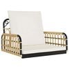 vidaXL Silla columpio con cojines rat&aacute;n sint&eacute;tico y acero 63x58x39 cm