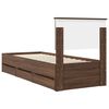 vidaXL Estructura de cama Roble Marr&oacute;n 75 x 190 cm Madera Ingenieril