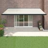 vidaXL Toldo retr&aacute;ctil aluminio y tela color crema 5x3 m
