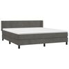 vidaXL Cama box spring con colch&oacute;n terciopelo gris oscuro 180x200 cm