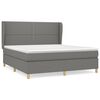 vidaXL Cama box spring con colch&oacute;n tela gris oscuro 180x200 cm
