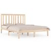 vidaXL Estructura de cama doble sin colch&oacute;n madera maciza