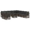 vidaXL Conjunto de sof&aacute;s de jard&iacute;n 12 pcs Gris rat&aacute;n sint&eacute;tico