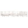 vidaXL Juego de muebles de jard&iacute;n 7 pzas madera maciza de pino blanco