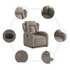 vidaXL Sillón eléctrico reclinable elevable de tela gris taupe