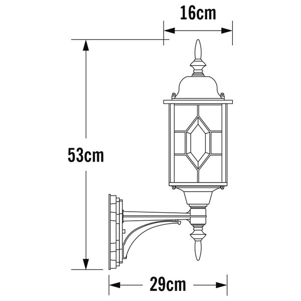 KONSTSMIDE Farol de gas Milano arriba negro y plateado
