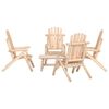 vidaXL Juego de muebles de jard&iacute;n 5 piezas madera maciza de abeto