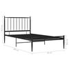 vidaXL Estructura de cama sin colchón metal negro 90x200 cm