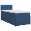 vidaXL Cama box spring con colch&oacute;n con tiras LED Azul 90 x 190 cm Tela