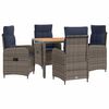 vidaXL Juego de comedor para exteriores 5 uds. Grey and Navy Blue