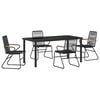 vidaXL Conjunto de Comedor de Jard&iacute;n 5 pcs Negro