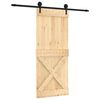 vidaXL Puerta Corredera Natural y negro 85 x 210 cm
