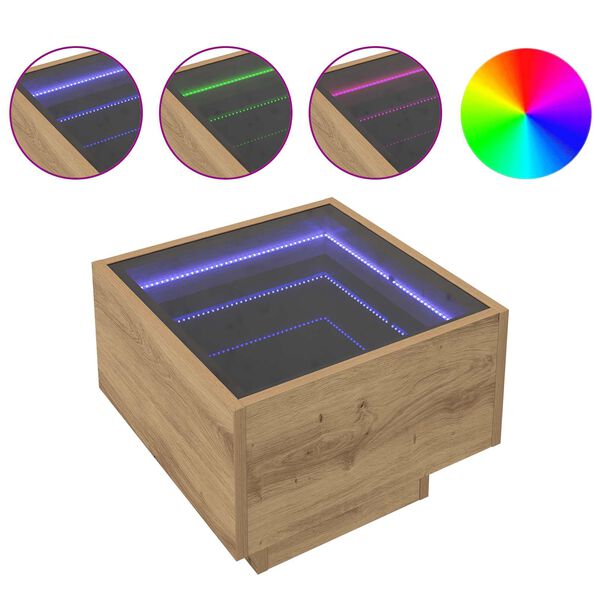 vidaXL Mesa de Caf&eacute; Roble artisan 40 x 40 x 30 cm Madera contrachapada