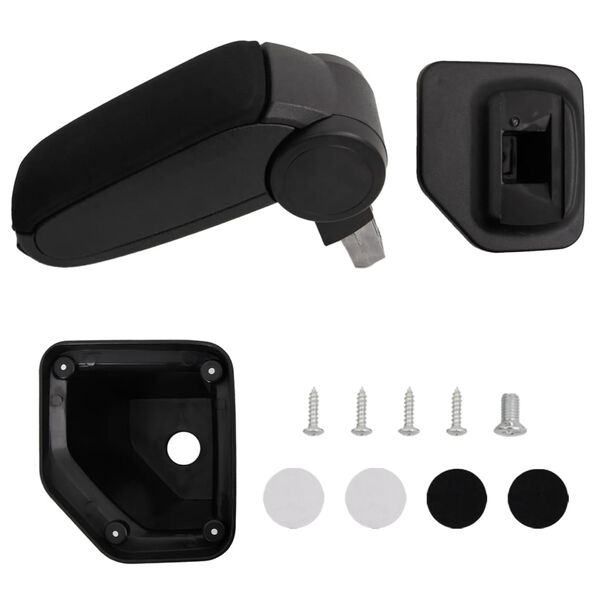 vidaXL Reposabrazos para coche ABS negro 15x32x(40-52) cm