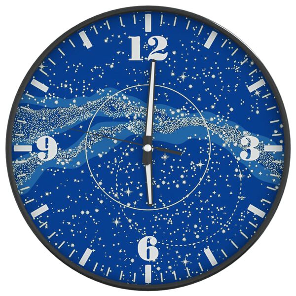vidaXL Reloj de pared con escalas y agujas luminosas azul &Oslash;30 cm