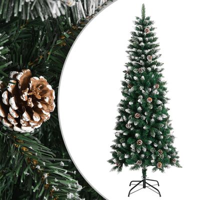 vidaXL Árbol de Navidad artificial con soporte PVC verde 210 cm