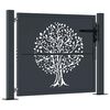 vidaXL Puerta de jard&iacute;n antracita 100x100 cm de acero con dise&ntilde;o de &aacute;rbol
