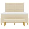 vidaXL Cama tipo Box Spring con colch&oacute;n Crema 140 x 190 cm tela