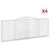 vidaXL Cestas gaviones 4 uds forma de arco hierro 400x30x140/160 cm