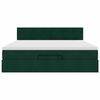vidaXL Estructura de cama otomana con colchón verde oscuro 160x200 cm