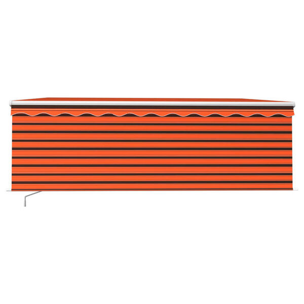 vidaXL Toldo retr&aacute;ctil manual con persiana y LED naranja/marr&oacute;n 4,5x3m