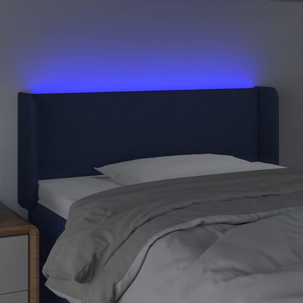 vidaXL Cabecero con LED de tela azul 83x16x78/88 cm