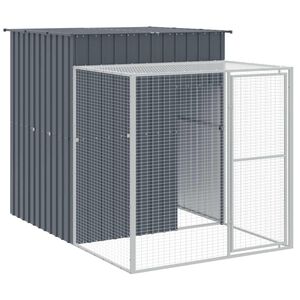 vidaXL Gallinero con corral acero galvanizado gris 165x251x181 cm