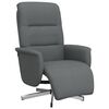 vidaXL Sill&oacute;n reclinable con reposapi&eacute;s tela gris oscuro