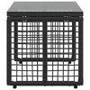 vidaXL Mesa de exterior Negro 80 x 40 x 40 cm Rattan PE y Cristal