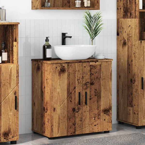 vidaXL Gabinete de Ba&ntilde;o con puerta Madera Vieja 61 x 35 x 64 cm