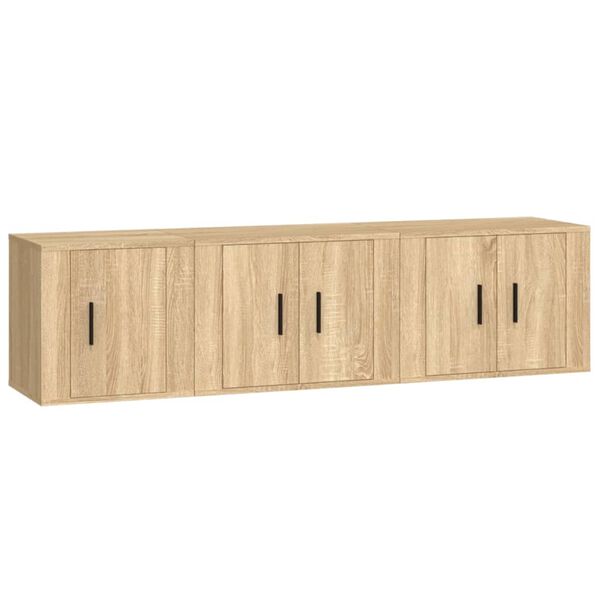 vidaXL Set de muebles para TV 3 pzas madera contrachapada roble sonoma